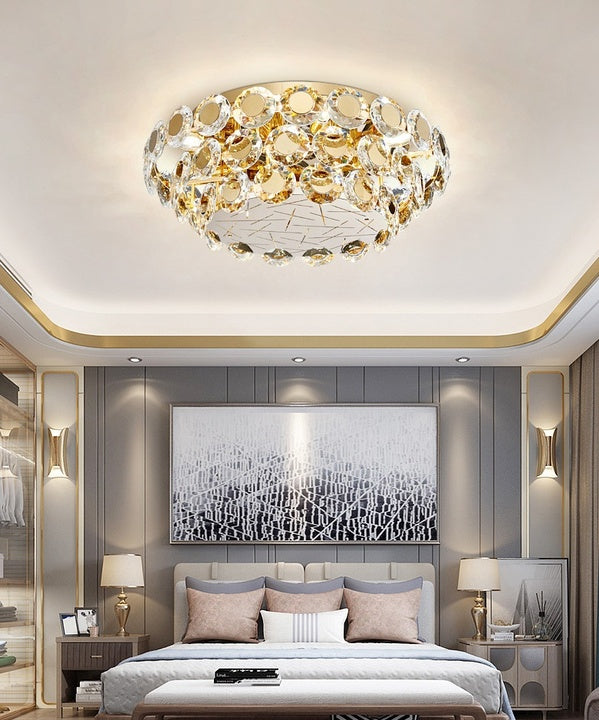 JYLIGHTING Postmodern clear Crystal Gold Iron Luxury Pendant Light Hanging Led Modern Crystal Chandelier