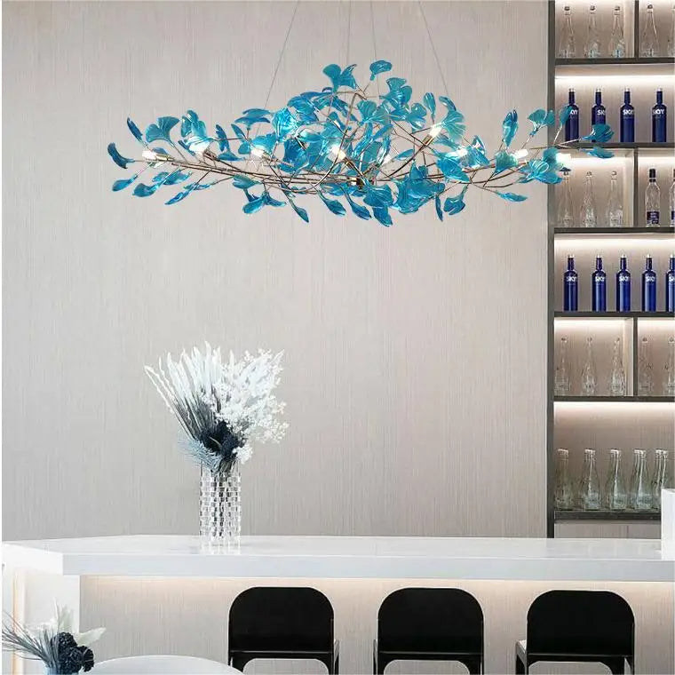 Ginkgo - Blue Ice Blue Chandelier Galileo Lights