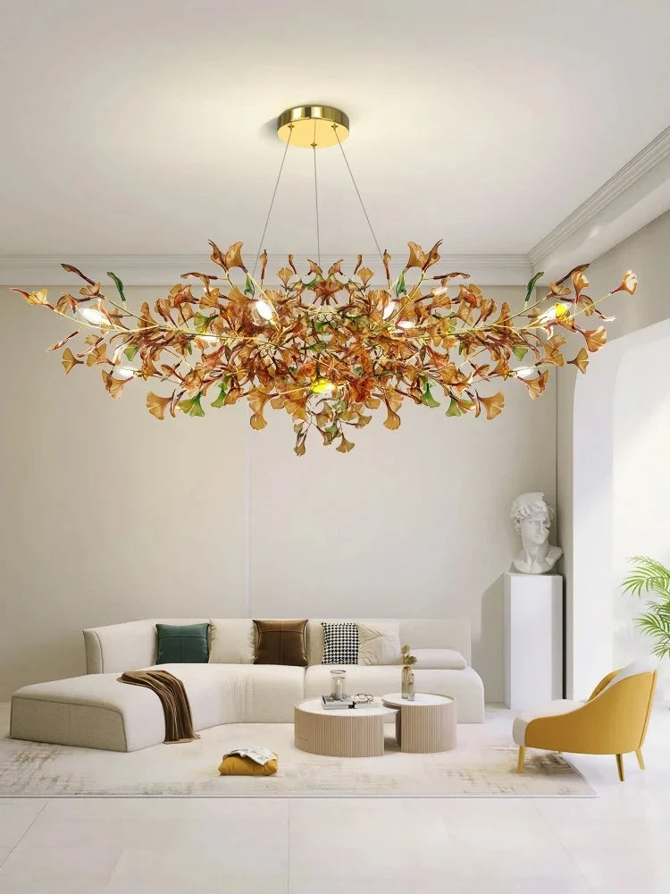 Ginkgo - Amber B Chandelier Galileo Lights