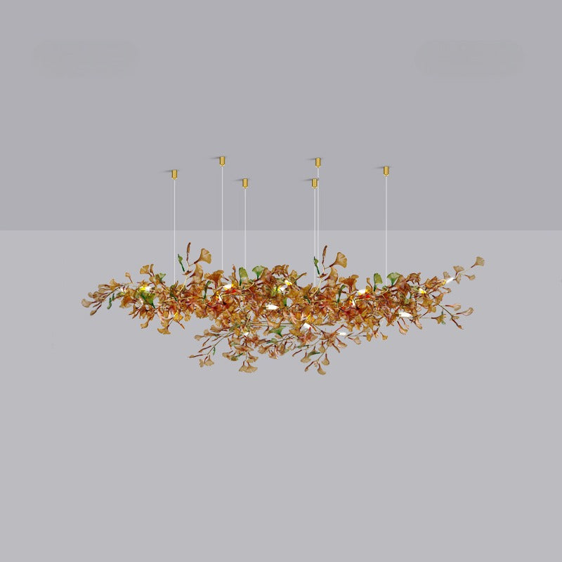 Ginkgo - Amber D Amber (Green Accents) Chandelier Galileo Lights