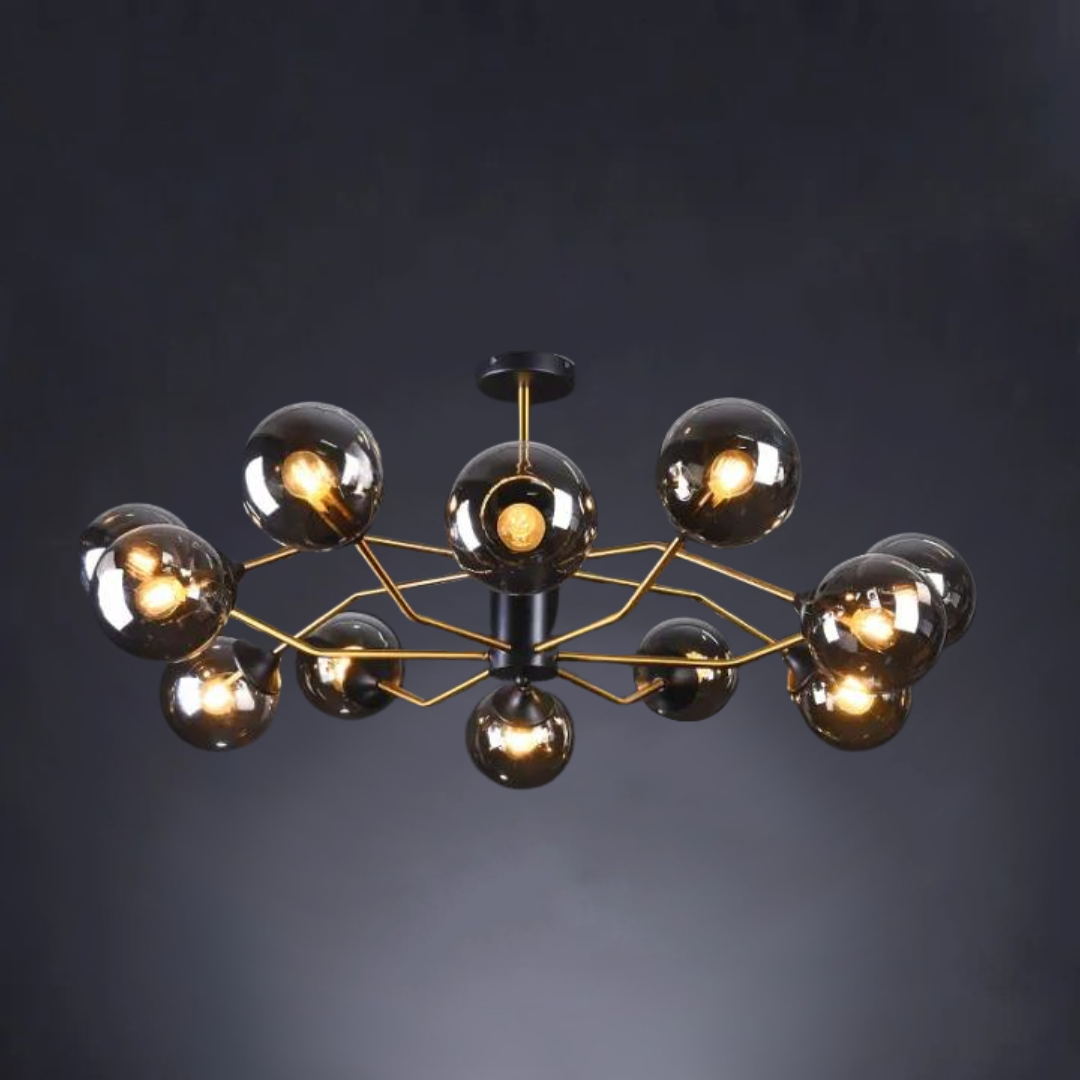 Photuris Single Smoke Grey 12 Heads Chandelier Galileo Lights