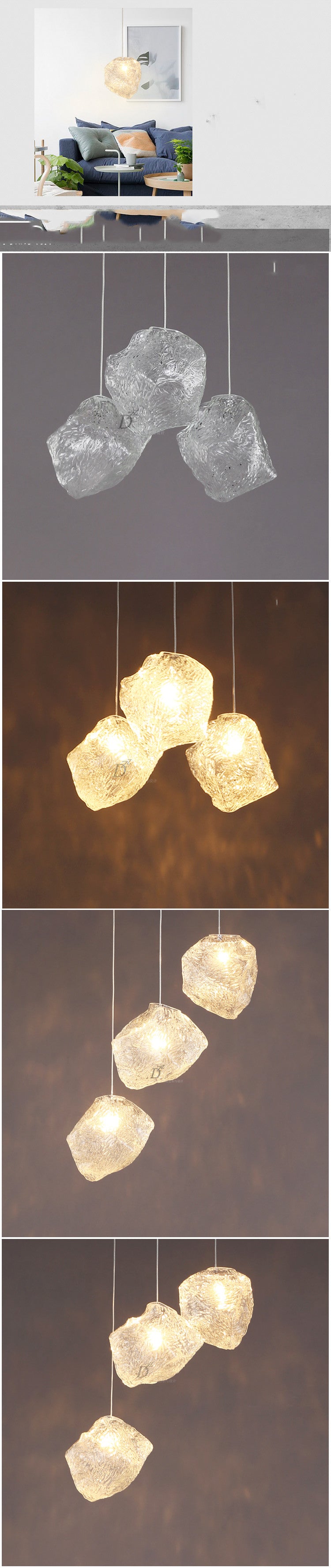 Ice Structures Glass Pendant Lights Pendant Light Galileo Lights