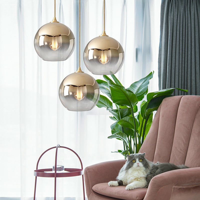 Glass Ball Single Head Chandelier Pendant Light Galileo Lights