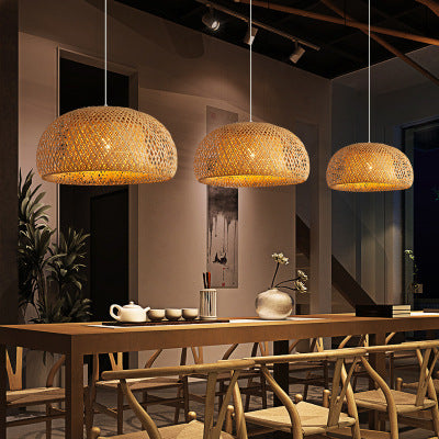 Bamboo Woven Japanese Pendant Light Pendant Light Galileo Lights