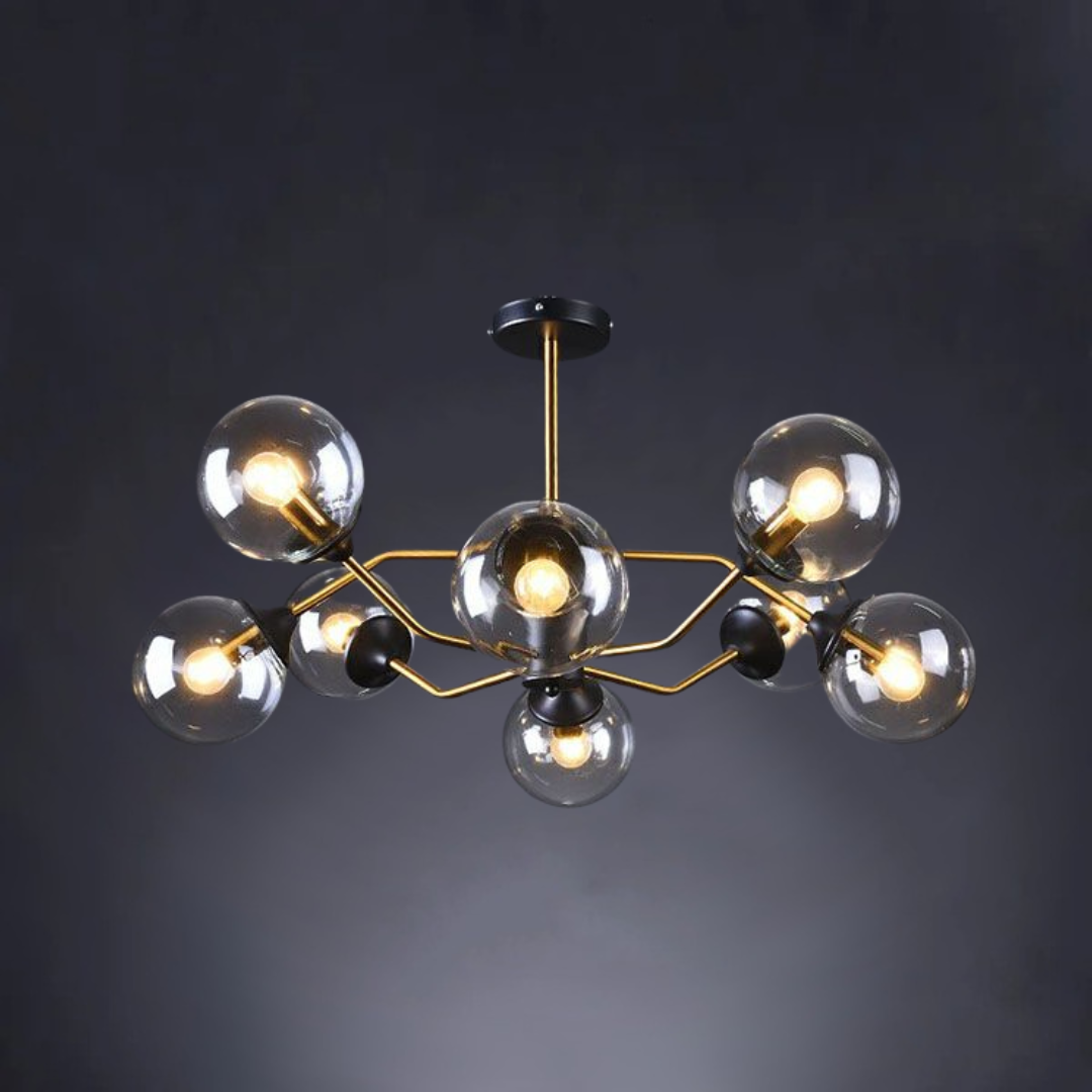 Photuris Single Transparent 8 Heads Chandelier Galileo Lights