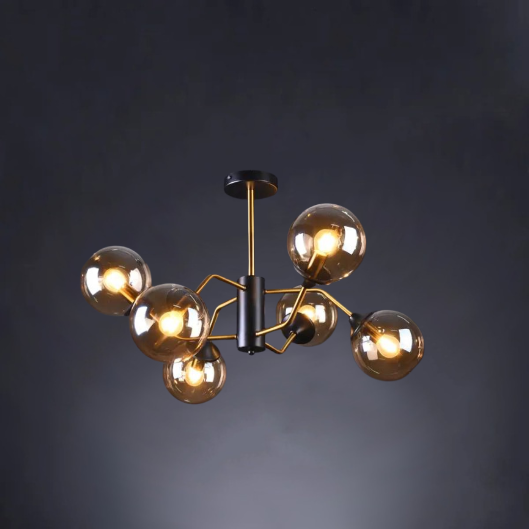 Photuris Single Amber 6 Heads Chandelier Galileo Lights