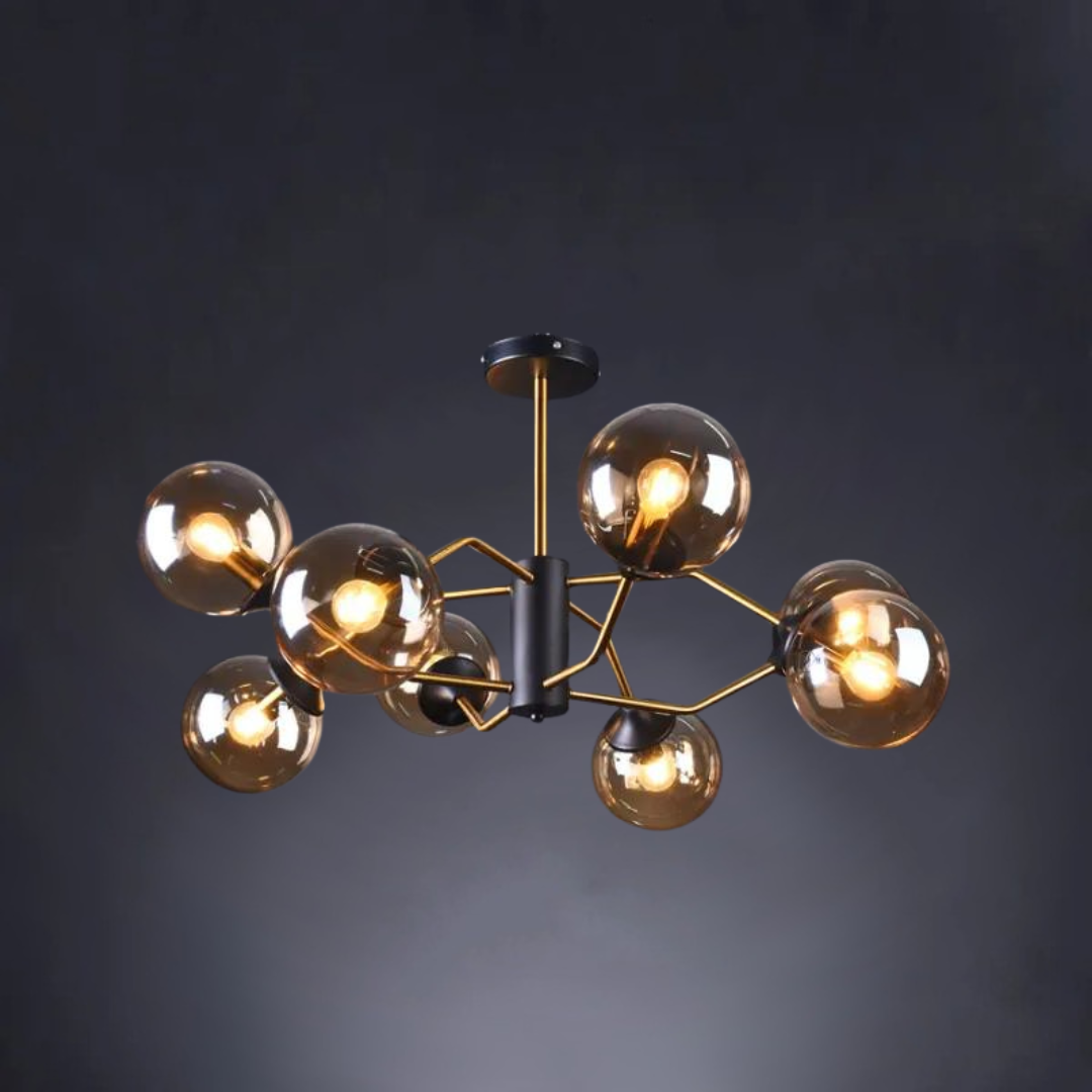 Photuris Single Amber 8 Heads Chandelier Galileo Lights