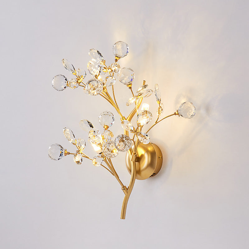 Golden Crystal Tree Branches Wall Lamp Wall Lamp Galileo Lights