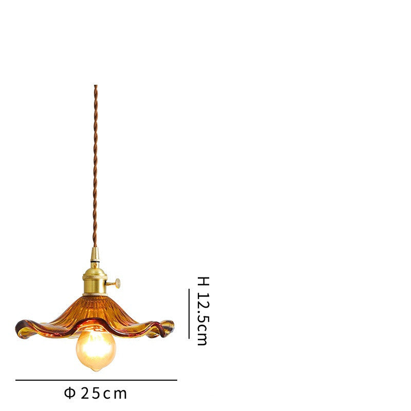 Brass Nordic Japanese Glass Pendant Light Orange copper plated Pendant Light Galileo Lights