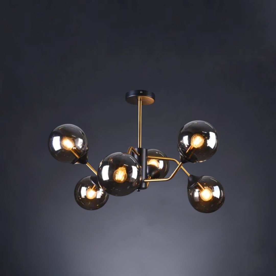 Photuris Single Smoke Grey 6 Heads Chandelier Galileo Lights