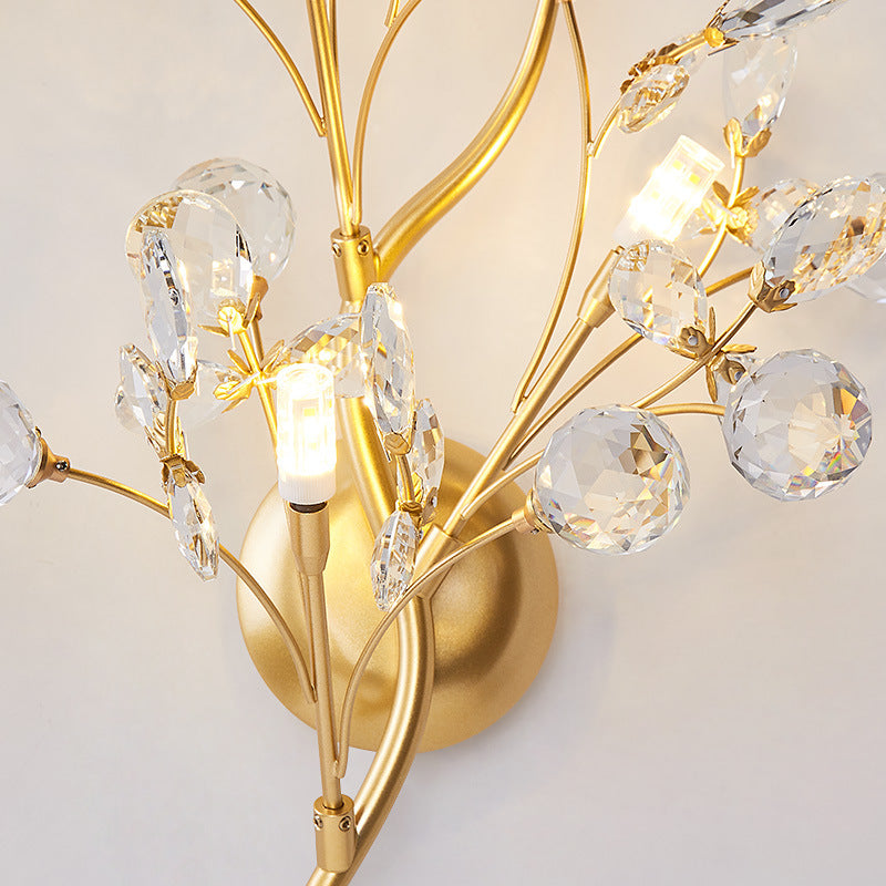 Golden Crystal Tree Branches Wall Lamp Wall Lamp Galileo Lights