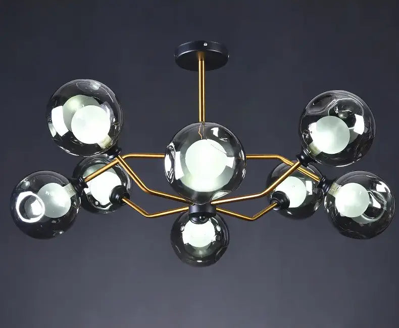 Photuris Double Smoke Grey 8 Heads Chandelier Galileo Lights