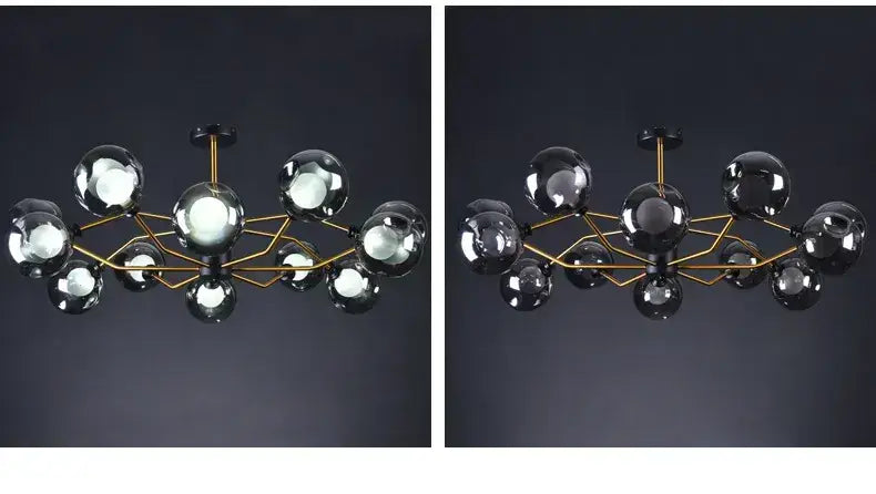 Photuris Double Smoke Grey 12 Heads Chandelier Galileo Lights