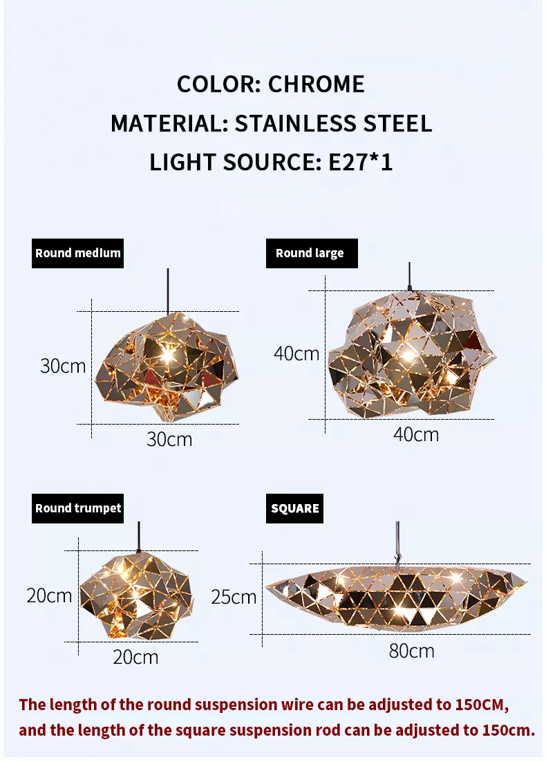 Geometric Stainless Steel Pendant Light Pendant Light Galileo Lights