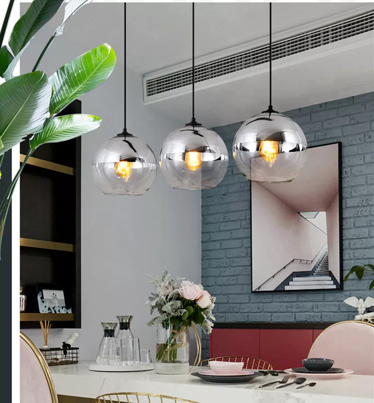 Glass Ball Single Head Chandelier Pendant Light Galileo Lights