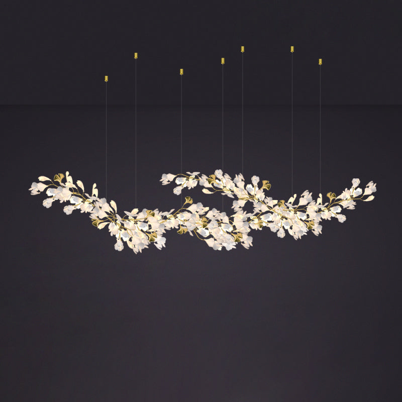 Ginkgo E White + gold accents 200CM Chandelier Galileo Lights
