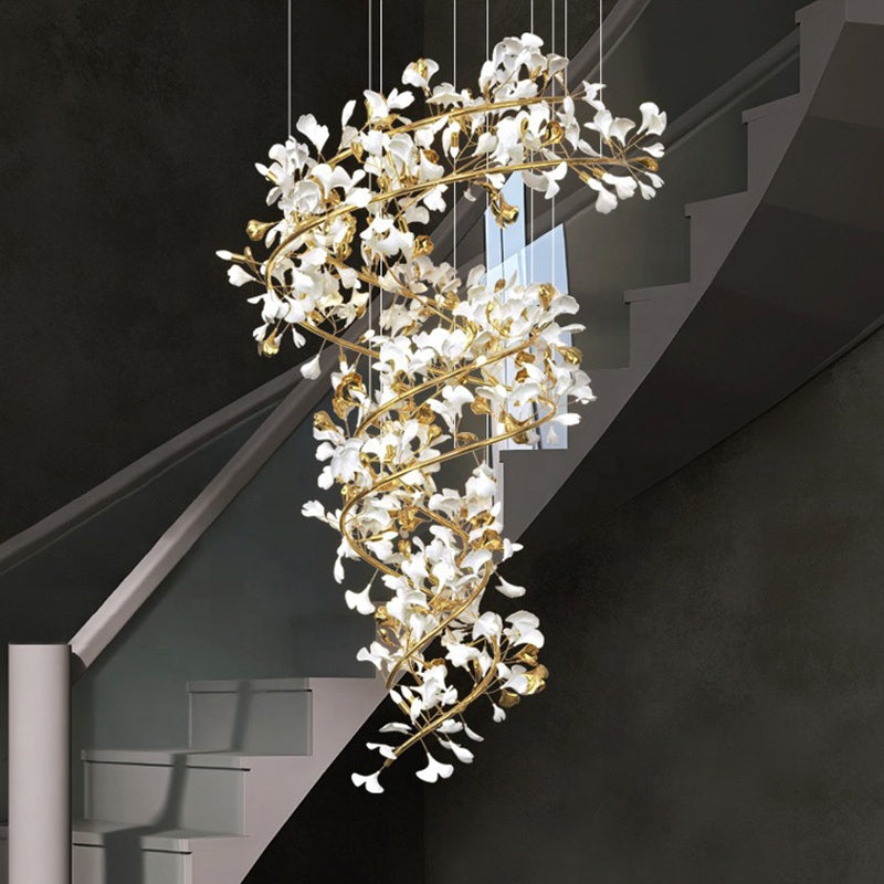 Ginkgo Cascading B (Spiral) Chandelier Galileo Lights