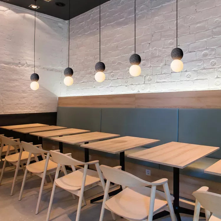 Terrazzo Ball Pendant Light Gray Porous Stone White light Pendant Light Galileo Lights