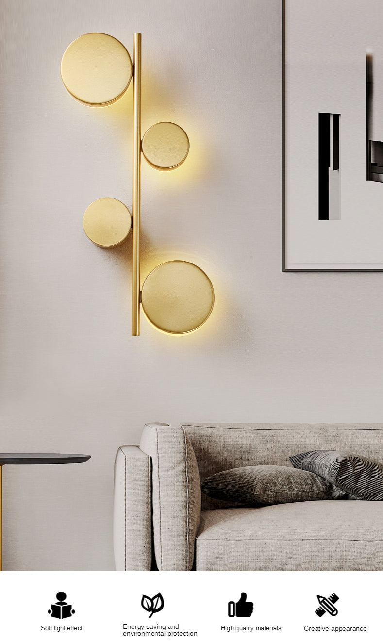 Nordic Modern Gold and Black Light Luxury Long Wall Lamp Wall Lamp Galileo Lights