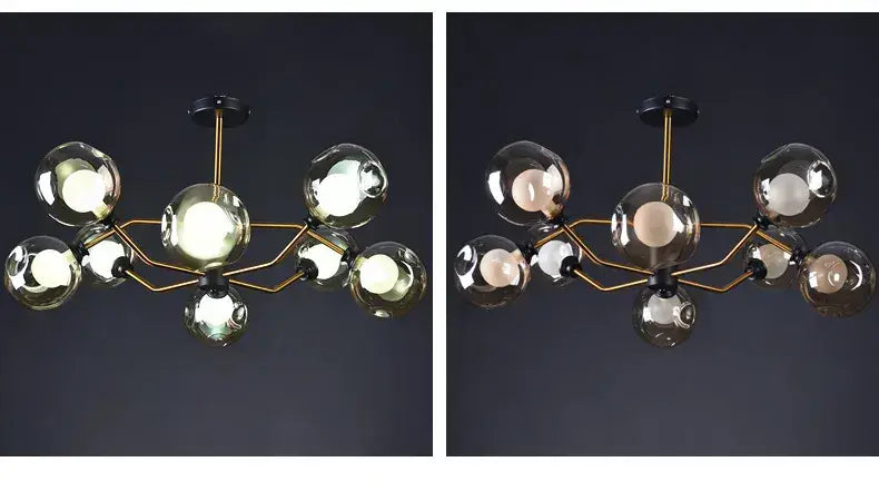 Photuris Double Amber 8 Heads Chandelier Galileo Lights