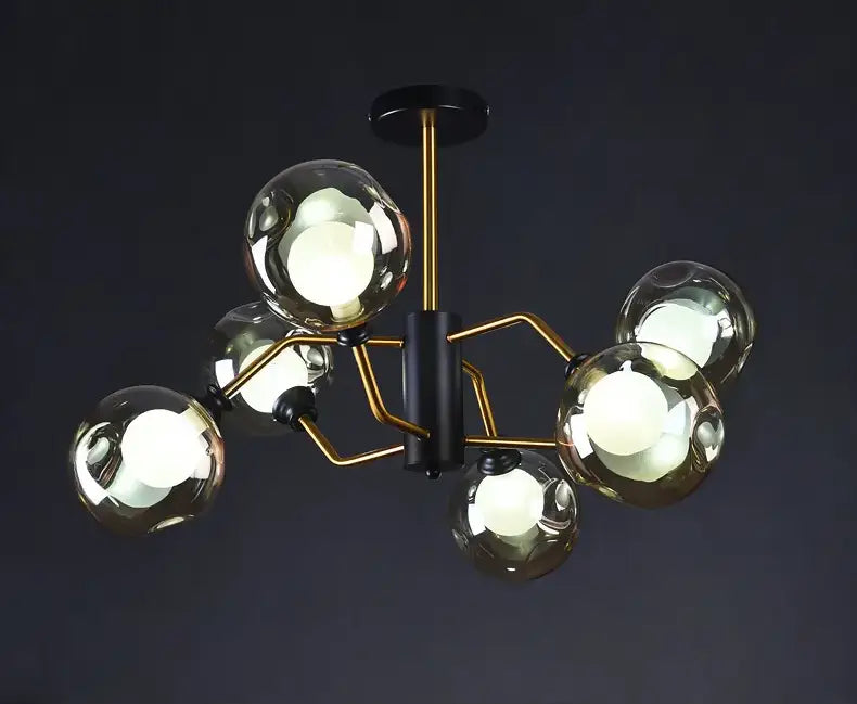 Photuris Double Amber 6 Heads Chandelier Galileo Lights