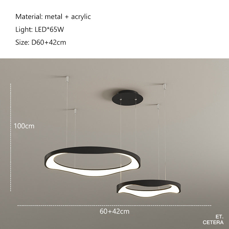 Creme Black D60cm+42cm A Chandelier Galileo Lights