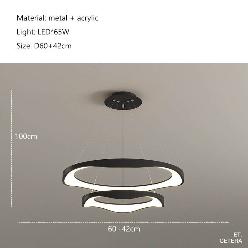 Creme Black D60cm+42cm B Chandelier Galileo Lights