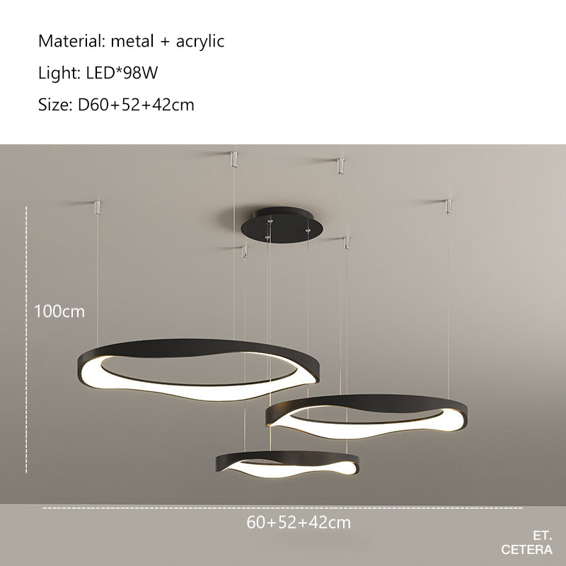 Creme Black D60cm+52cm+42cm Chandelier Galileo Lights