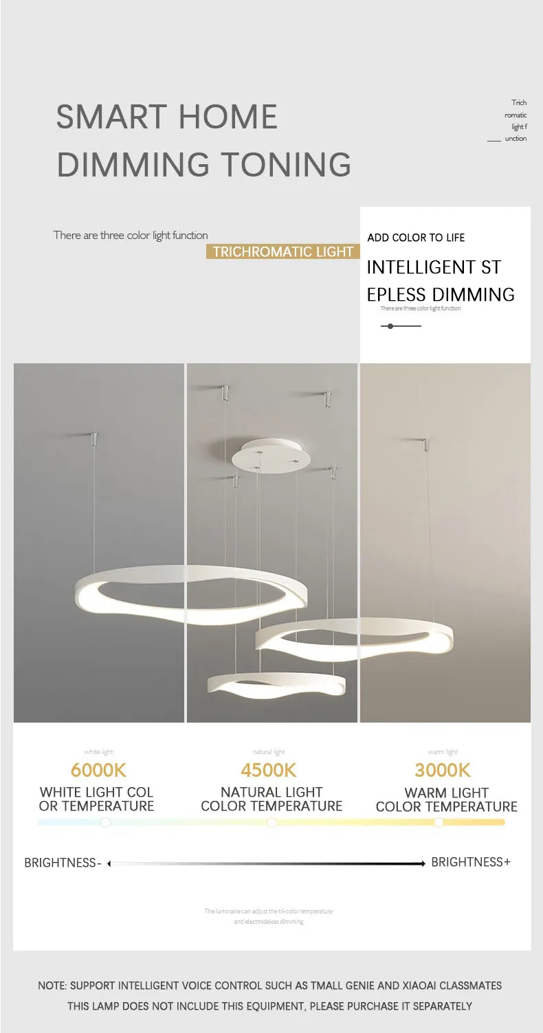 Creme Chandelier Galileo Lights