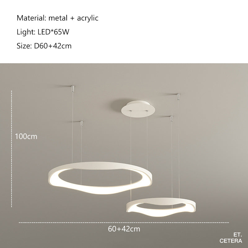 Creme White D60cm+42cm A Chandelier Galileo Lights
