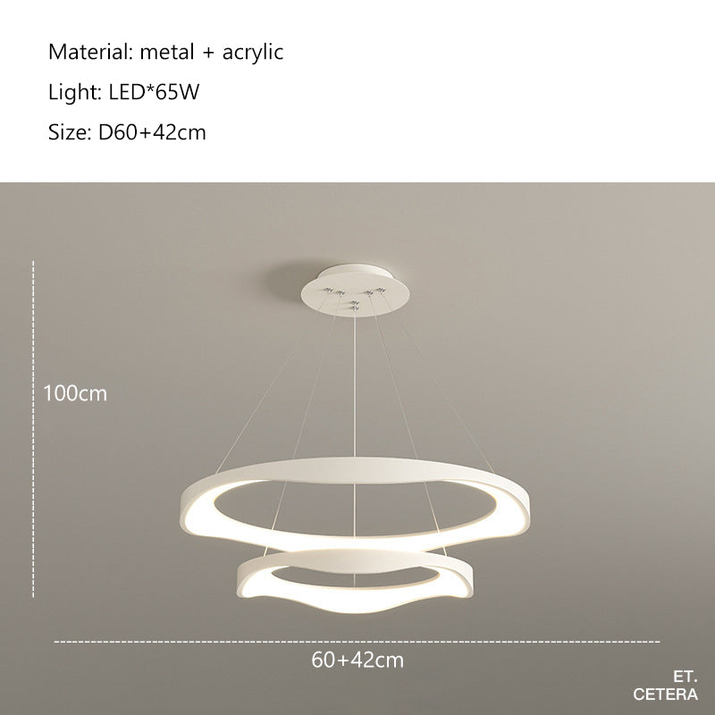 Creme White D60cm+42cm B Chandelier Galileo Lights