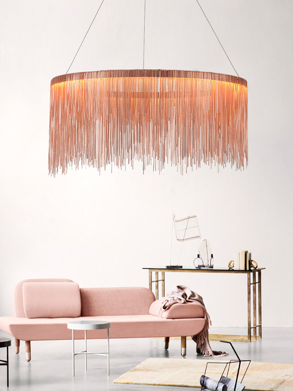 Andromedids - Round Rose Gold Chandelier Galileo Lights