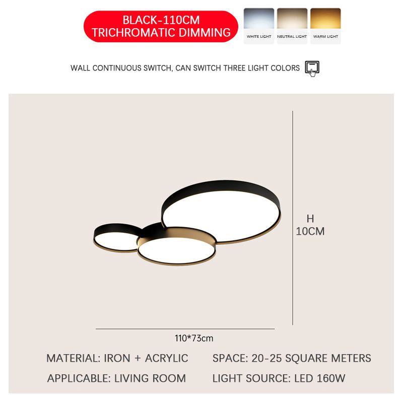 Eclipse Ceiling Light Black 110*73CM Ceiling Light Galileo Lights