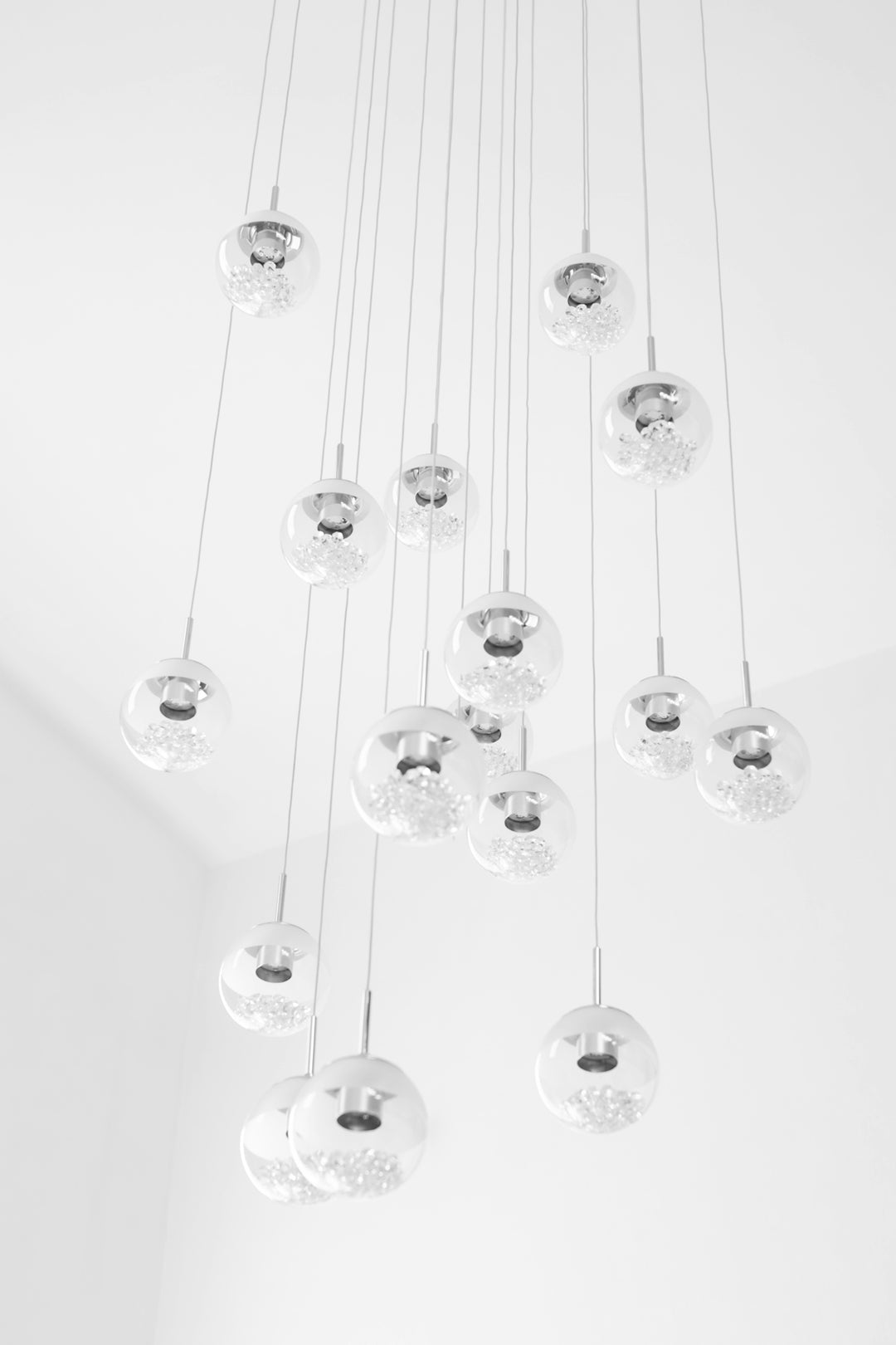 Modern pendant lights hanging from ceiling