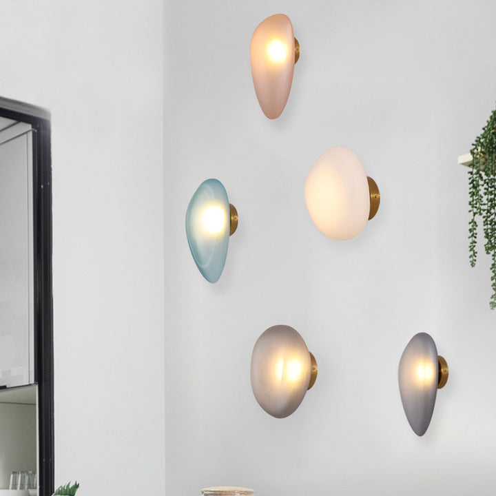 Nordic Colorful Glass LED Wall Lamp Home Decor Ceiling Wall Lights Corridor Living Room Beroom Bedside Wall Sconce Lighting