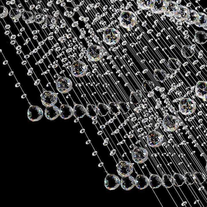 Raindrop Linear Chandelier Square Long Crystal Raindrop Chandelier
