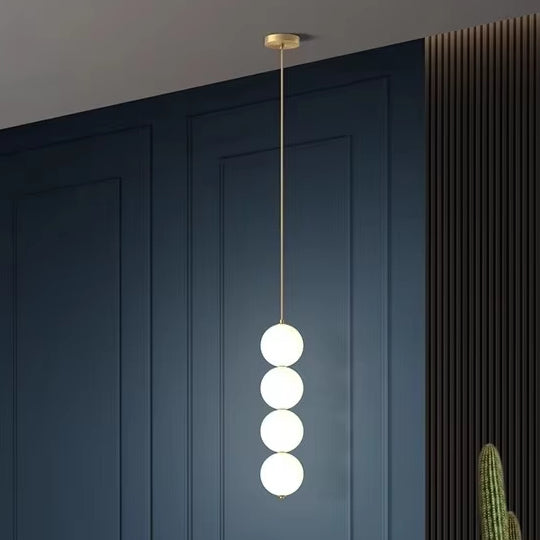 Popular New Gold Restaurant Kitchen Island bar Pendant Light Gold Romantic Bedroom Bedside Glass Pendant Lamp