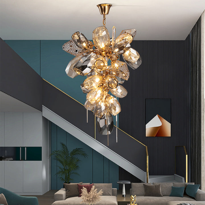 Gold Large European Decorative Luxury Murano Glass Crystal Chandelier Lights for Hotel Lobby Staircase Blown Modern Chandelier