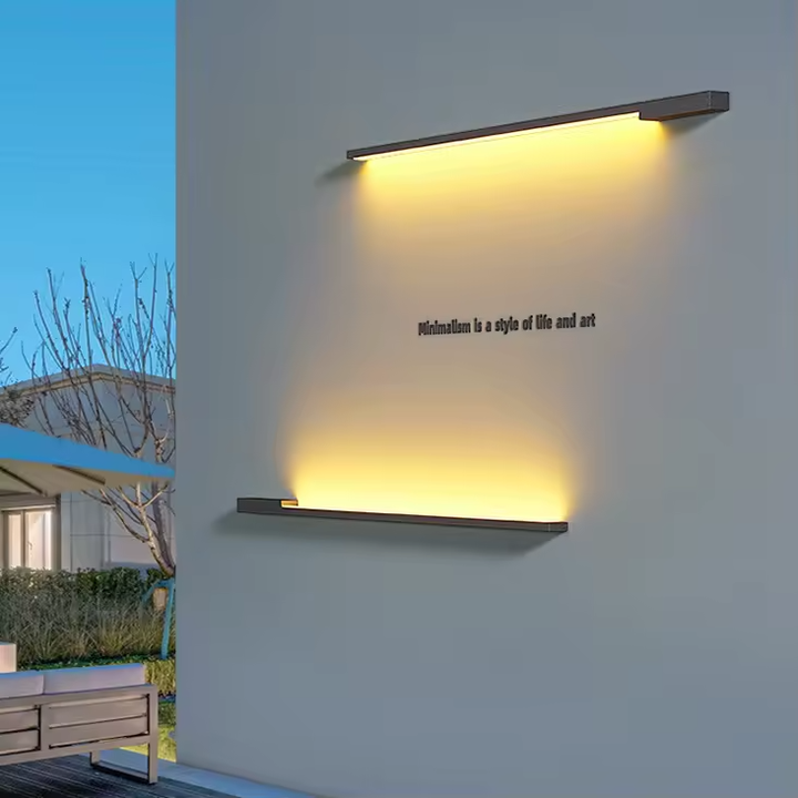 Courtyard Garage Front Porch Balcony IP65 Waterproof LED Lighting Fixture Striped Outdoor Villa with PC Lamp Body