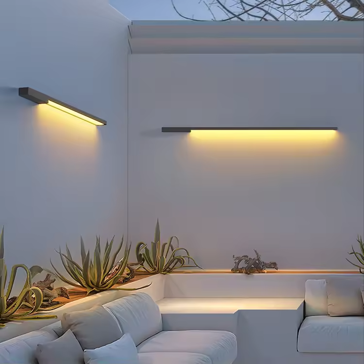 Courtyard Garage Front Porch Balcony IP65 Waterproof LED Lighting Fixture Striped Outdoor Villa with PC Lamp Body