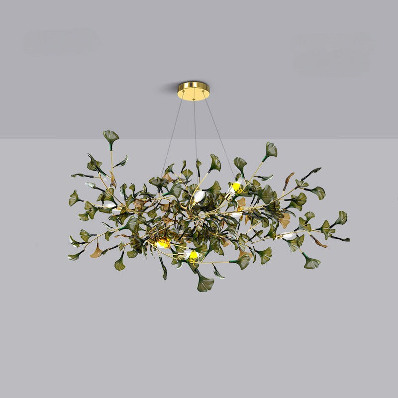 Ginkgo - Amber A Green (Amber Accents) Chandelier Galileo Lights