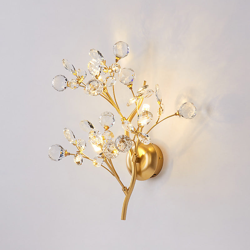 Golden Crystal Tree Branches Wall Lamp 88003W Wall Lamp Galileo Lights