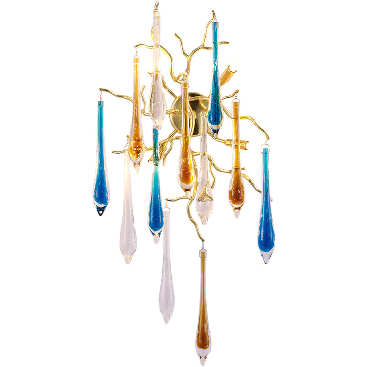 Colored Glass Crystal Branch Wall Lamp Gold W45*H80cm Wall Lamp Galileo Lights