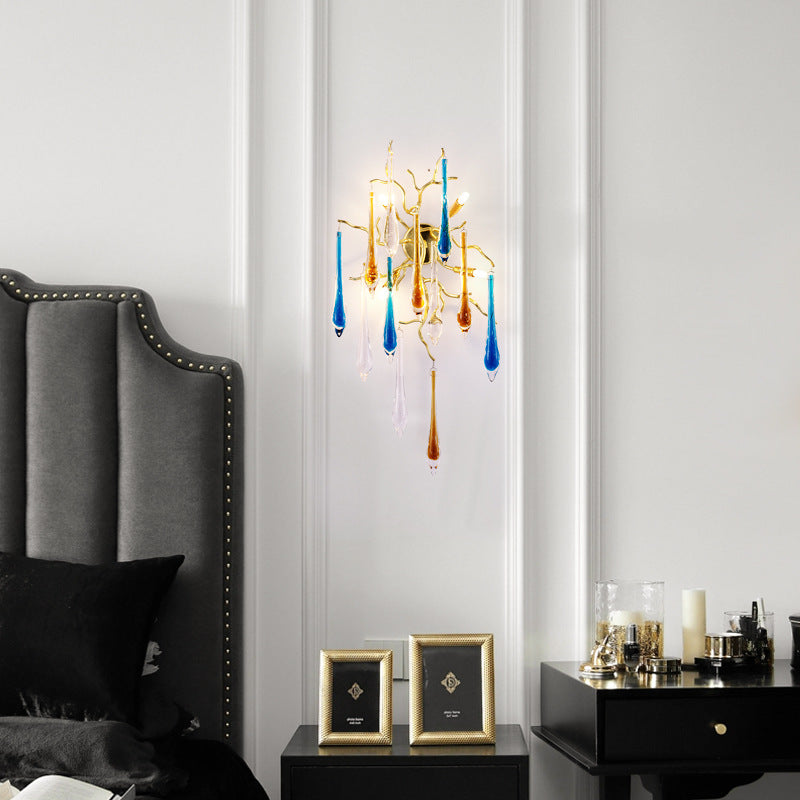 Colored Glass Crystal Branch Wall Lamp Wall Lamp Galileo Lights