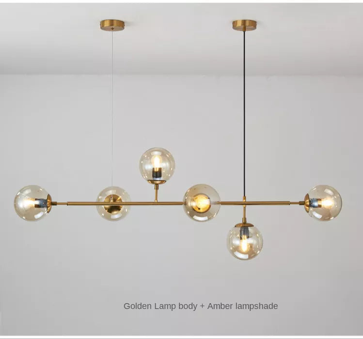 Orion Amber Gold 6 Heads Chandelier Galileo Lights