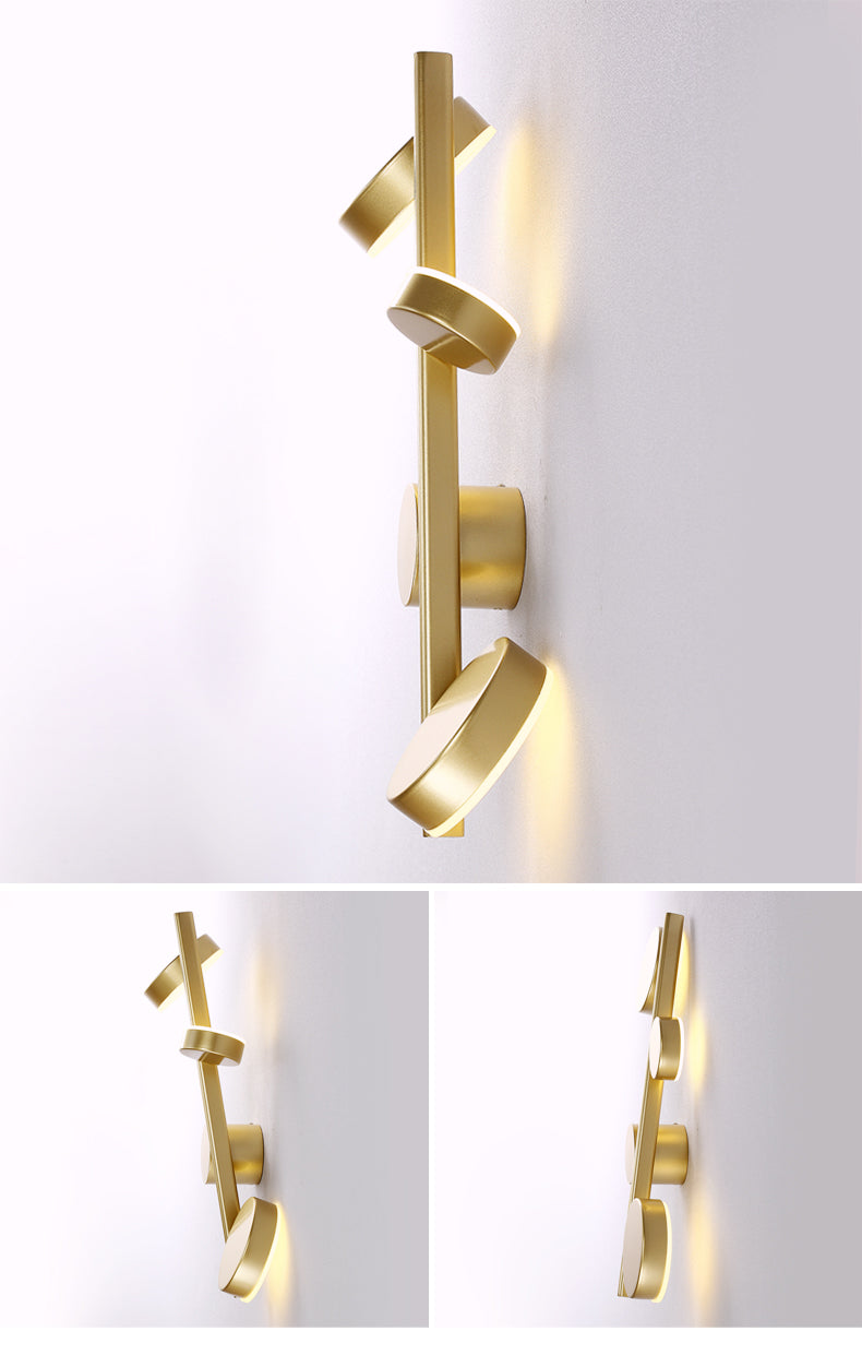 Nordic Modern Gold and Black Light Luxury Long Wall Lamp Wall Lamp Galileo Lights