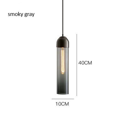 Loft Pipe Pendant Light D10*H40cm Smoky Gray Pendant Light Galileo Lights