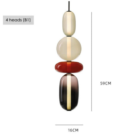 Contemporary Glass Candy Pendant Light Colorful 4B1 Pendant Light Galileo Lights