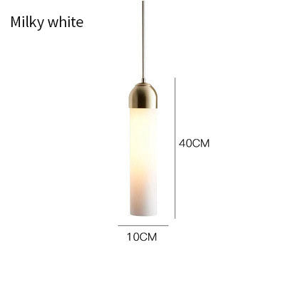Loft Pipe Pendant Light D10*H40cm Milk White Pendant Light Galileo Lights