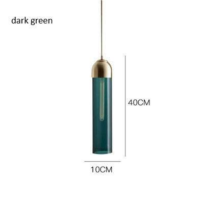 Loft Pipe Pendant Light D10*H40cm Dark Green Pendant Light Galileo Lights